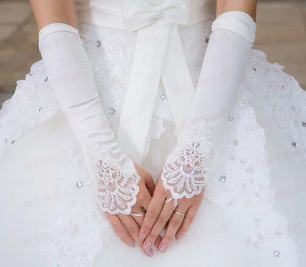 Детские длинные перчатки с цветочным узором для девочек Студенческая кружевная