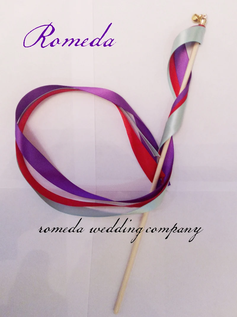 Сюрприз свадебный подарок 3 шт. (красный + фиолетовый светло-синий) лента палочки с