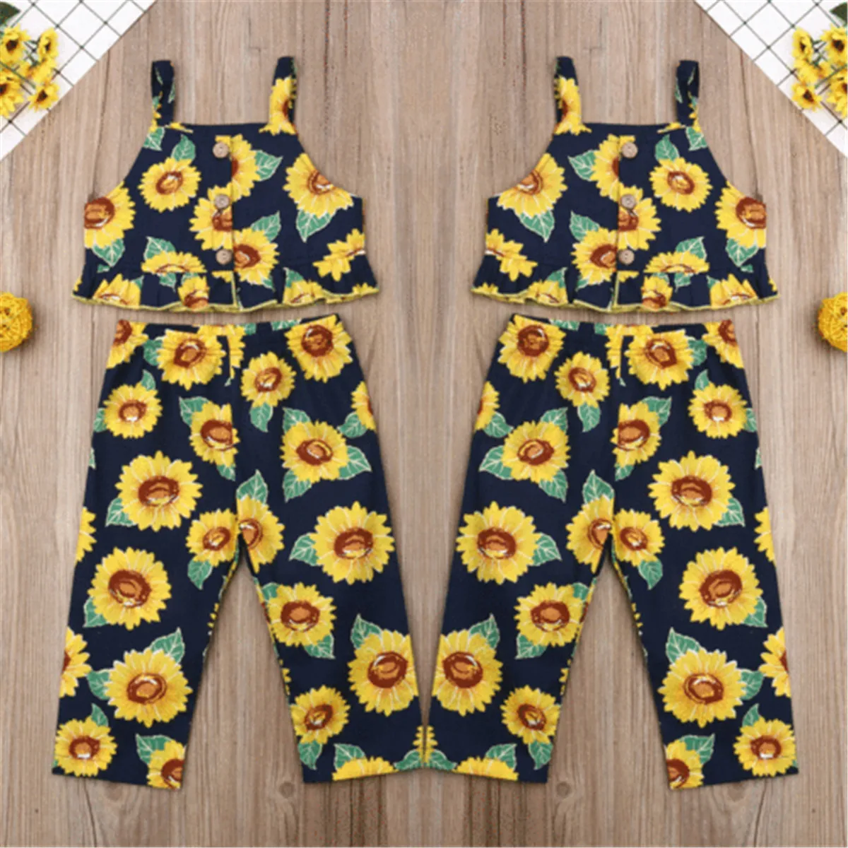 Комплект из 2 предметов для маленьких девочек майка на бретельках без рукавов