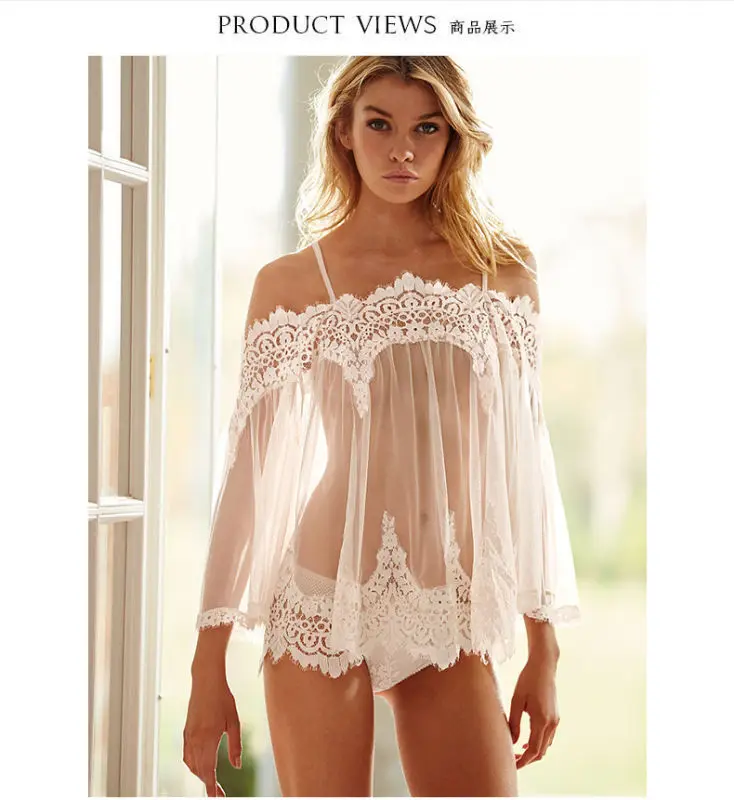 Женская кружевная ночная рубашка с вырезом лодочкой цвет в ассортименте 2018 |