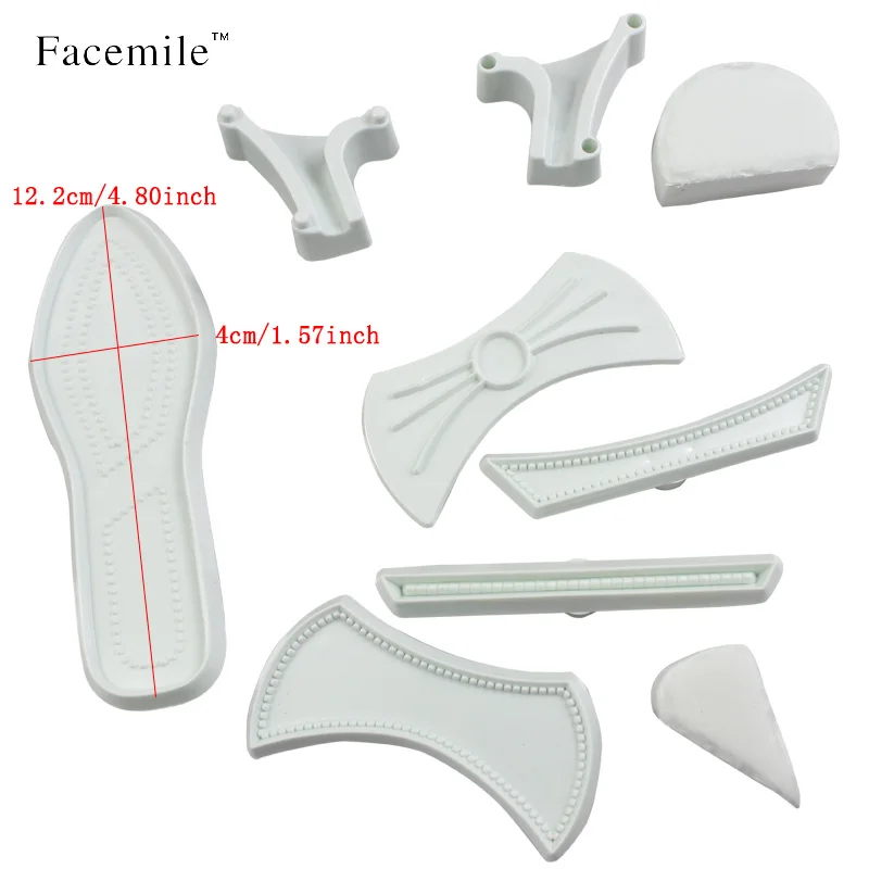 9 шт./компл. Пластиковая форма для женской обуви с мастикой Дамская обувь на