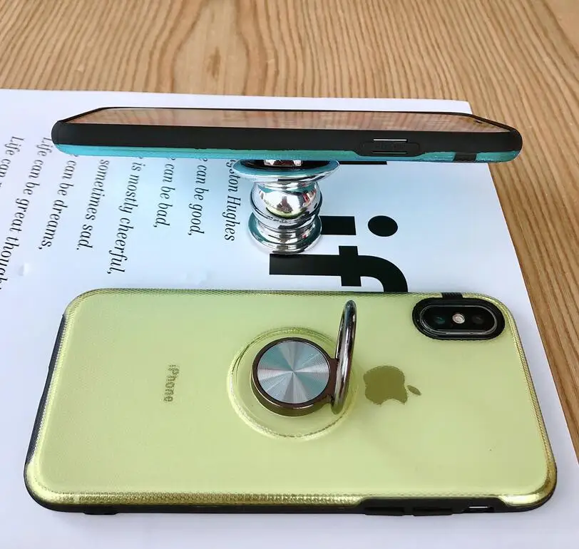 Прозрачный чехол для телефона samsung S9 плюс S10 с подставка держатель прозрачный из