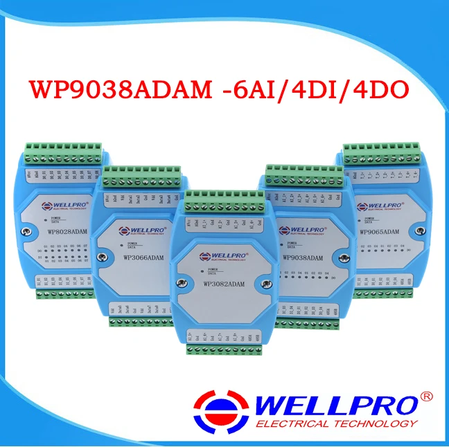 0-20MA/4-20MA модуль сбора тока 6AI/4DI/4DO MODBUS Communication-WP9038ADAM