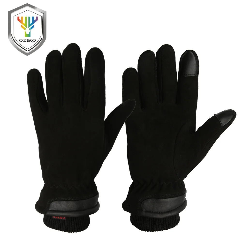 Мужские зимние теплые перчатки OZERO из оленьей кожи ветрозащитная одежда для