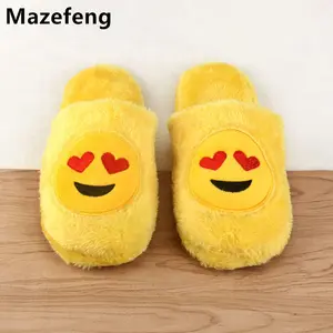 Тапочки женские Mazefeng, зимние, желтые, с мехом, 2018