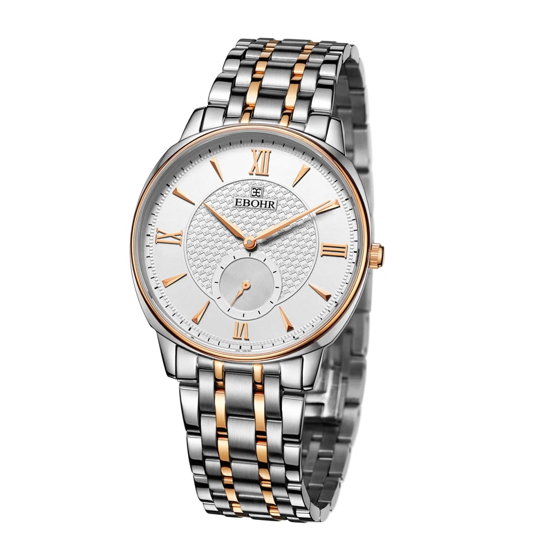 EBOHR бренд Роскошная техника удачные Мужские кварцевые часы водонепроницаемые