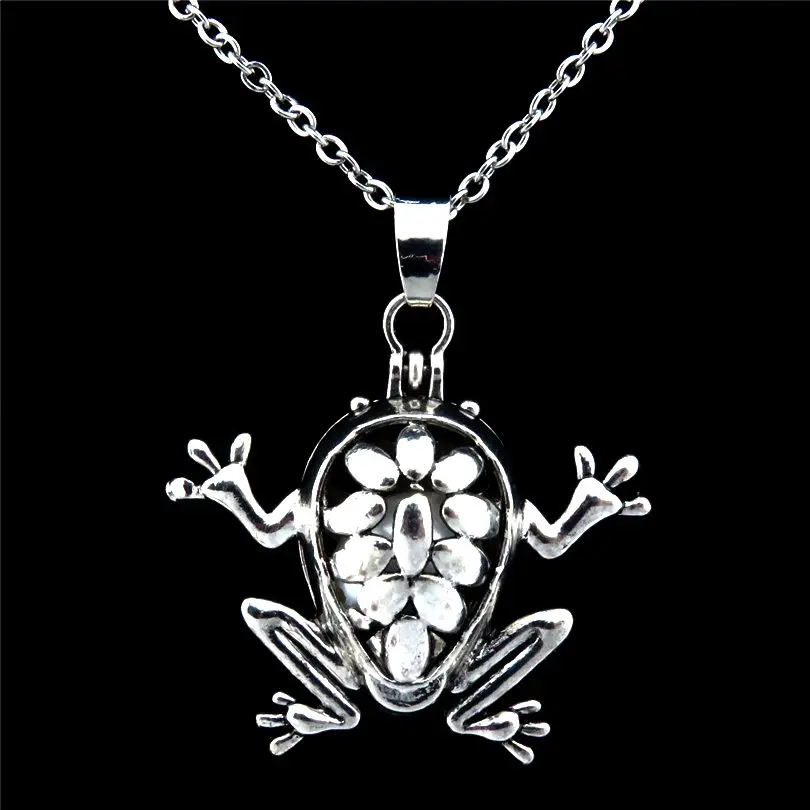 Медь лягушка очарование медальон Цепочки и ожерелья натуральный жемчуг бисера