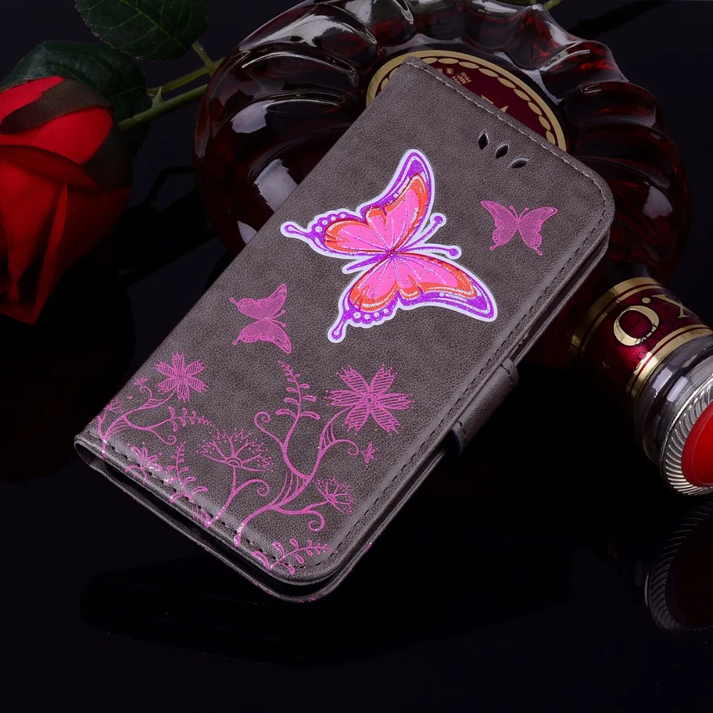 Чехол для iPhone 7 8 6 Plus x Искусственная кожа флип разъем карты бабочка чехол S 5 5S se |