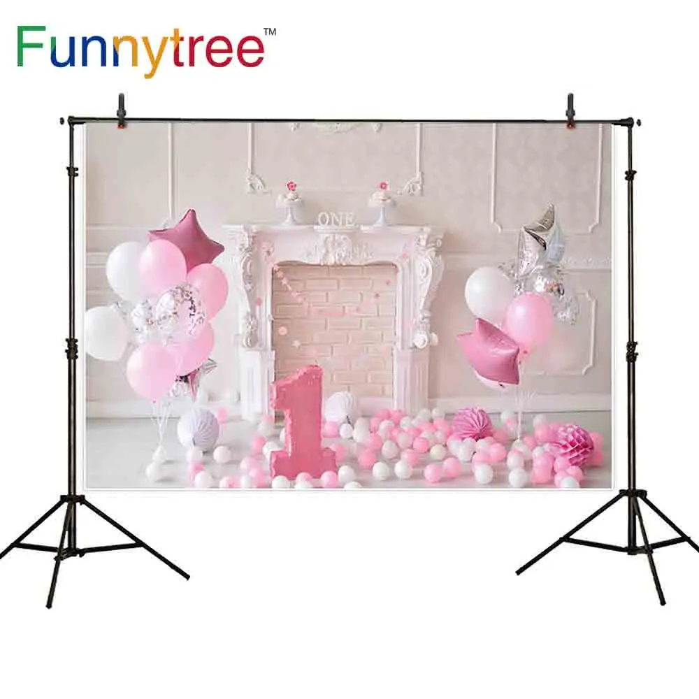 

Funnytree backdrop for photo studio first birthday decoration party balloons indoor room photography background photobooth