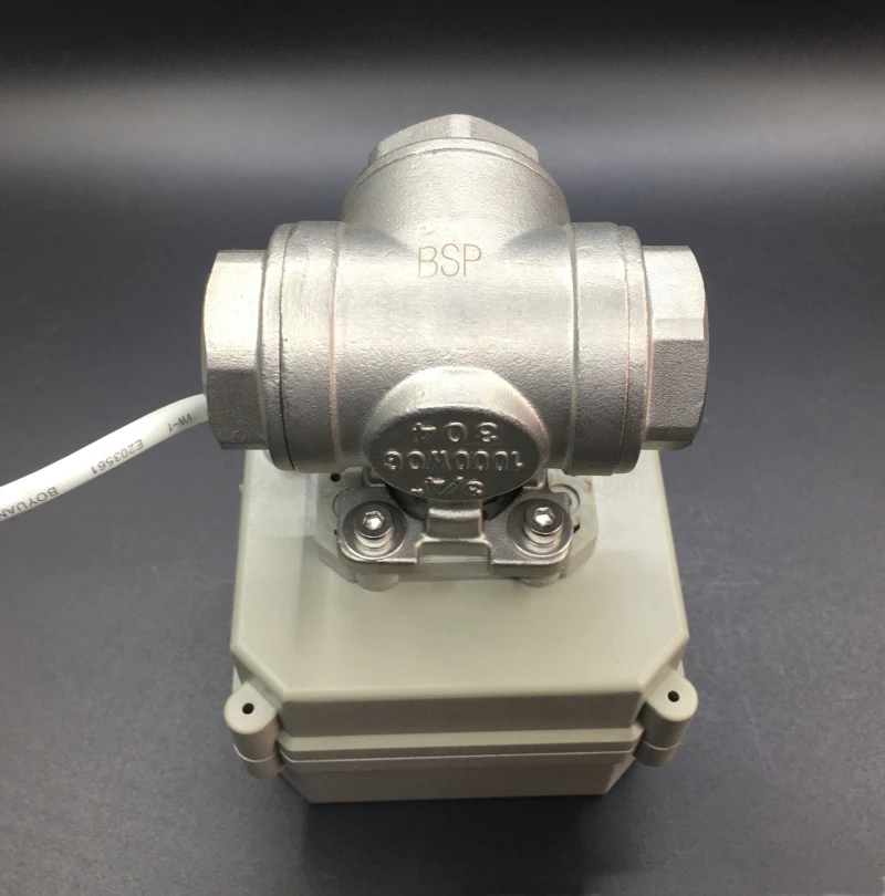 TF20-S3-C 3-ходовой T/L-порт нержавеющая сталь 3/4 дюйма DN20 привод шарового клапана 12 В
