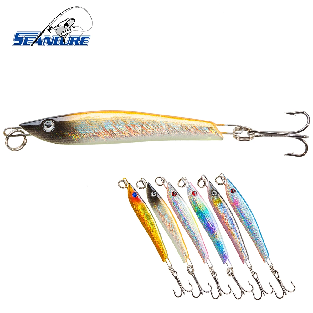 Seanlure Metal Jig Lead Lure Hook 1pcs/Pack 5.7cm 14.3g Slender Shape Bait Fishing Tackle 6 Colors Optional on - Сеанлур Металлический джиг свинцовая приманка с крючком 1шт/упаковка 5.7см 14.3г Худощавая форма приманки для рыбалки 6 Цветов на выбор