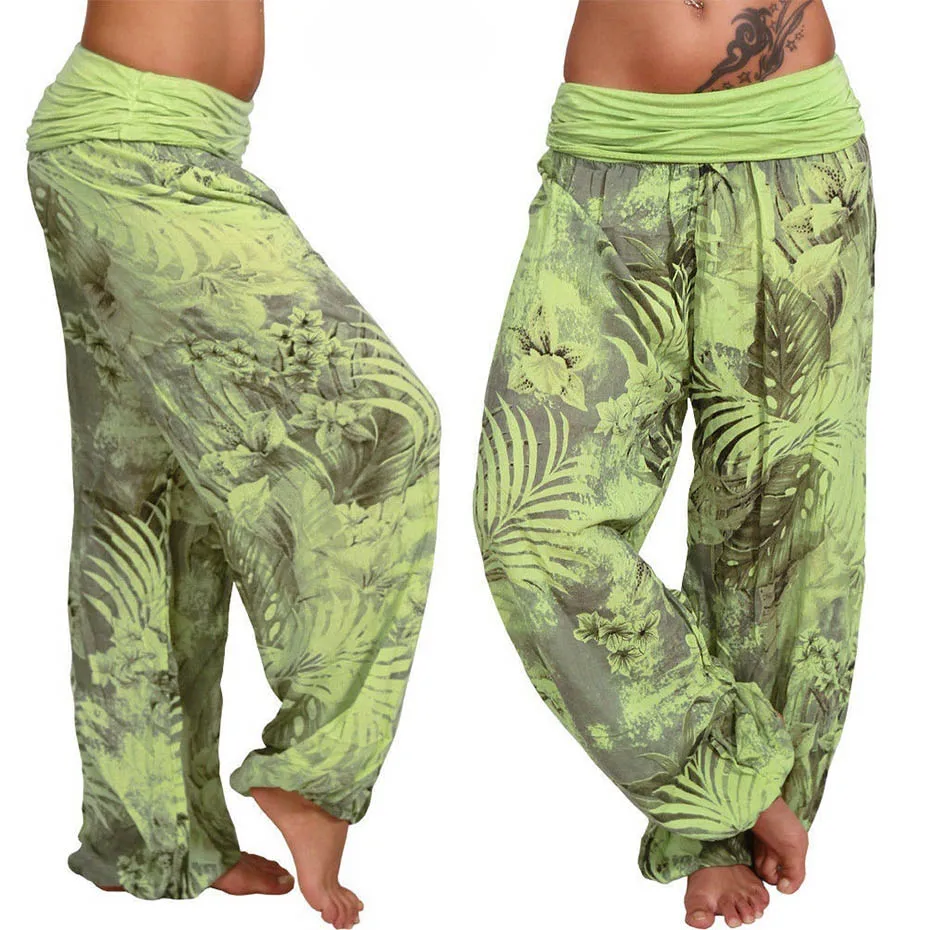 Женские брюки шаровары ZOGAA повседневные в этническом стиле с эластичным поясом и