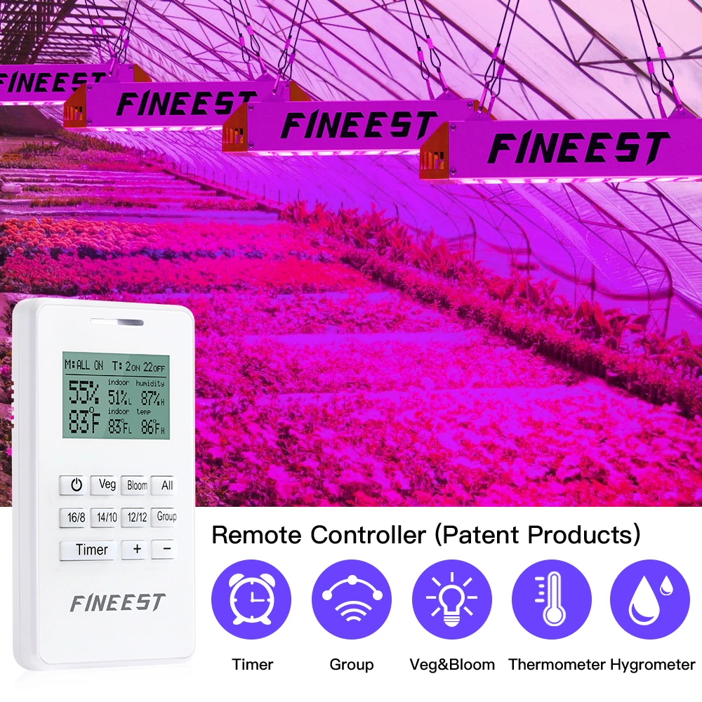 FINEEST светодиодный светильник полный спектр 1000W/1500W/2000W/3000W дистанционного