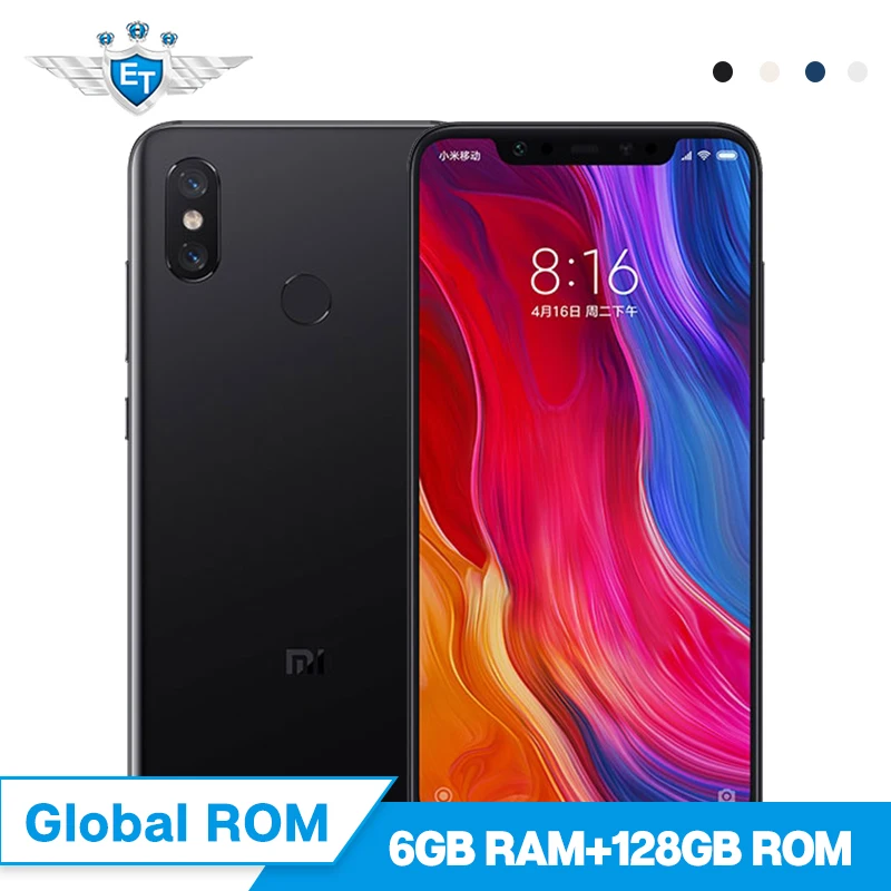 Global ROM Xiaomi Mi 8 6 ГБ 128 мобильный телефон Snapdragon 845 Octa Core 21 ''AMOLED Дисплей 12MP двойной
