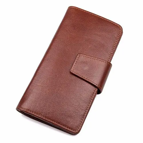 Brown J.M.D Новое поступление, модный кошелек из натуральной кожи, много отделений для карт, Длинный кошелек для визиток, сумка R-8186X - Цвет: Brown