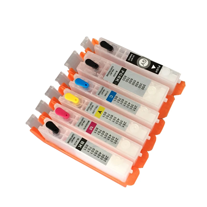 6 шт./лот видов цветов BCI-370 BCI-371 заправляемые чернильные картриджи для Canon PIXUS