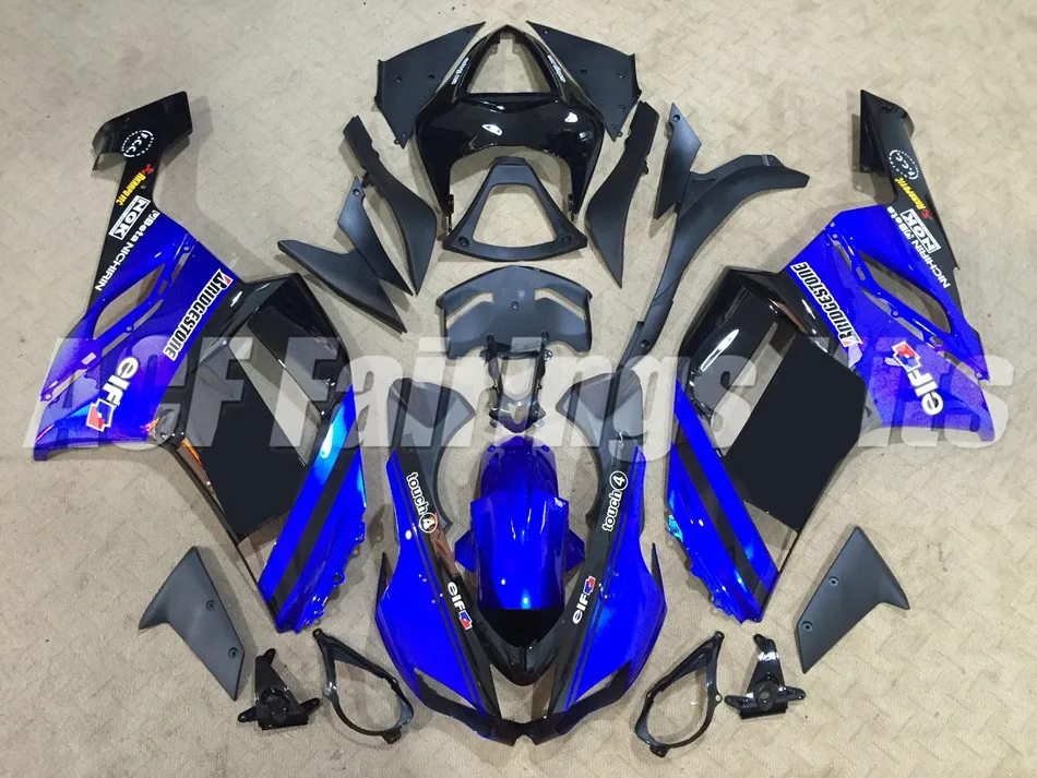 

New ABS Full fairing kit Fit for Kawasaki ZX6R 2007 2008 motorcycle fairings ZX-6R 07 08 Ninja 636 black blue elf bodywork set