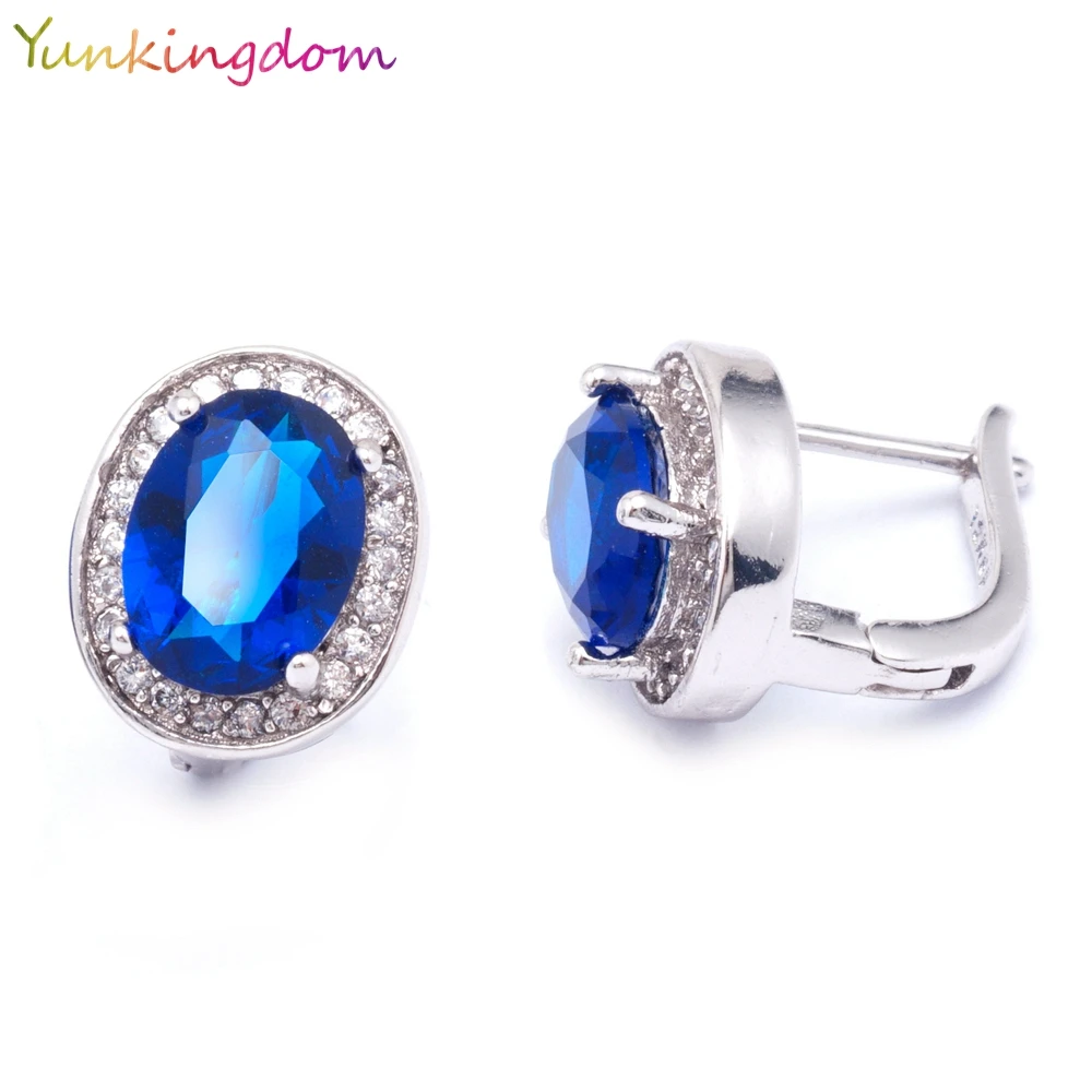Yunkingdom красивые синие и белые серьги для женщин модные с кристаллами оптовая
