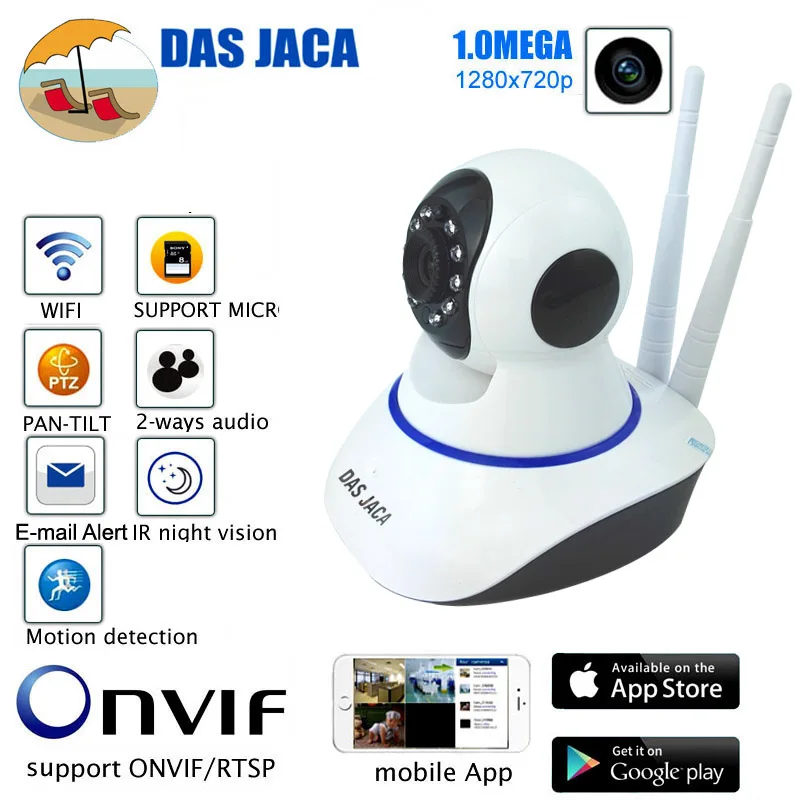Беспроводная ptz купольная ip-камера Das Jaca с датчиком движения и ночным видением