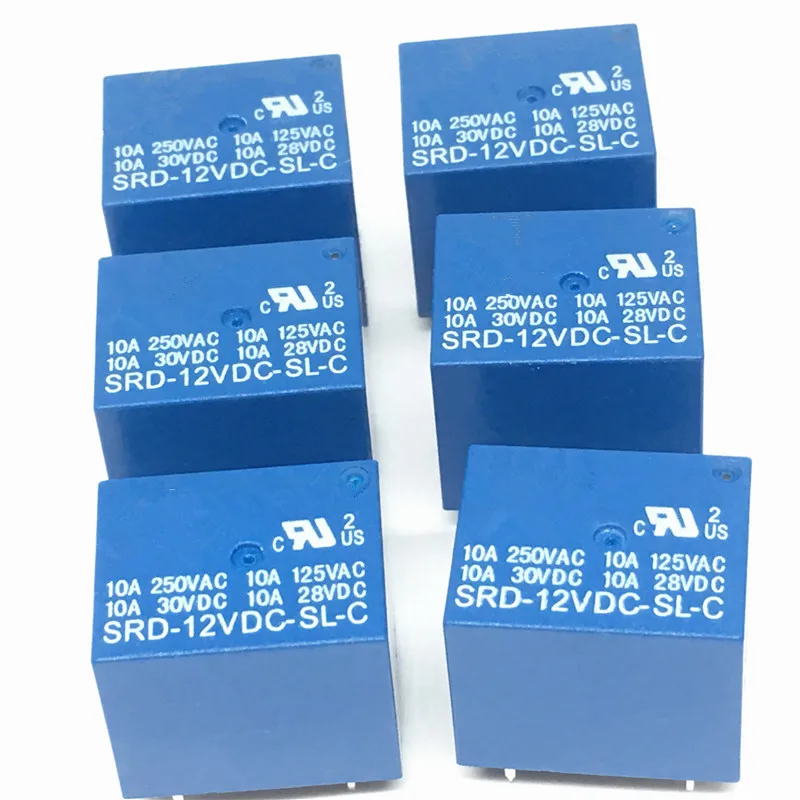 10 шт. 12В DC реле питания SRD 12VDC SL C T73 12V 5Pin PCB типа в наличии|Соединители| |