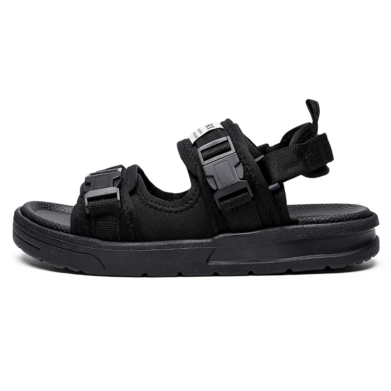 black Унисекс мужские сандалии, обувь для пар черный Sandalias Hombre Сверхлегкий Для мужчин s босоножки летние пляжные сандалии Для мужчин размера плюс; большие размеры 36-48 - Цвет: black