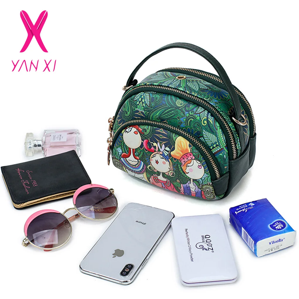 YANXI 2018 новые женские сумки известного бренда с мультяшным принтом сумка через