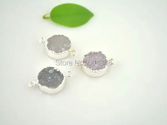 5 шт. натуральный камень соединитель 16 мм серебряный кварц круглой формы друг за