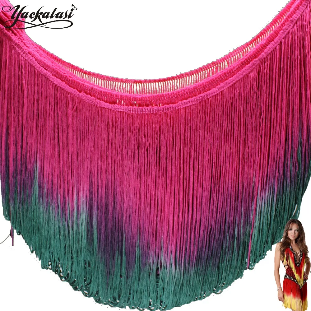 Бахрома Dip Dye с бахромой Омбре кисточка мягкий искусственный шелк макраме для