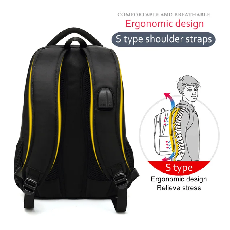 Men Backpack Laptop 15.6inch Nylon School Bags Boy Multifunction USB Charging Male Travel Fashion Women | Багаж и сумки