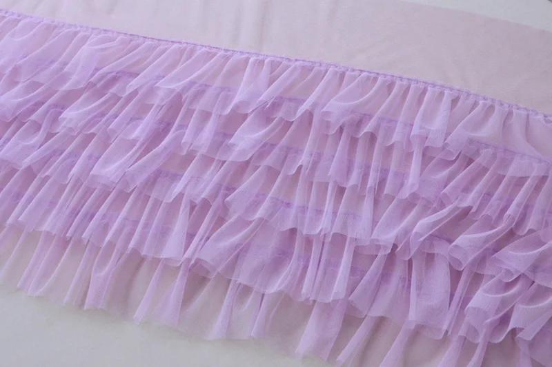 violet 3 м 35 см 5-ти слойной розовый плиссированный кружевный ленточки, собранные из тюлевой ткани, ткани ручной работы DIY свадебное платье кружево отделка шитье ремесло - Цвет: violet