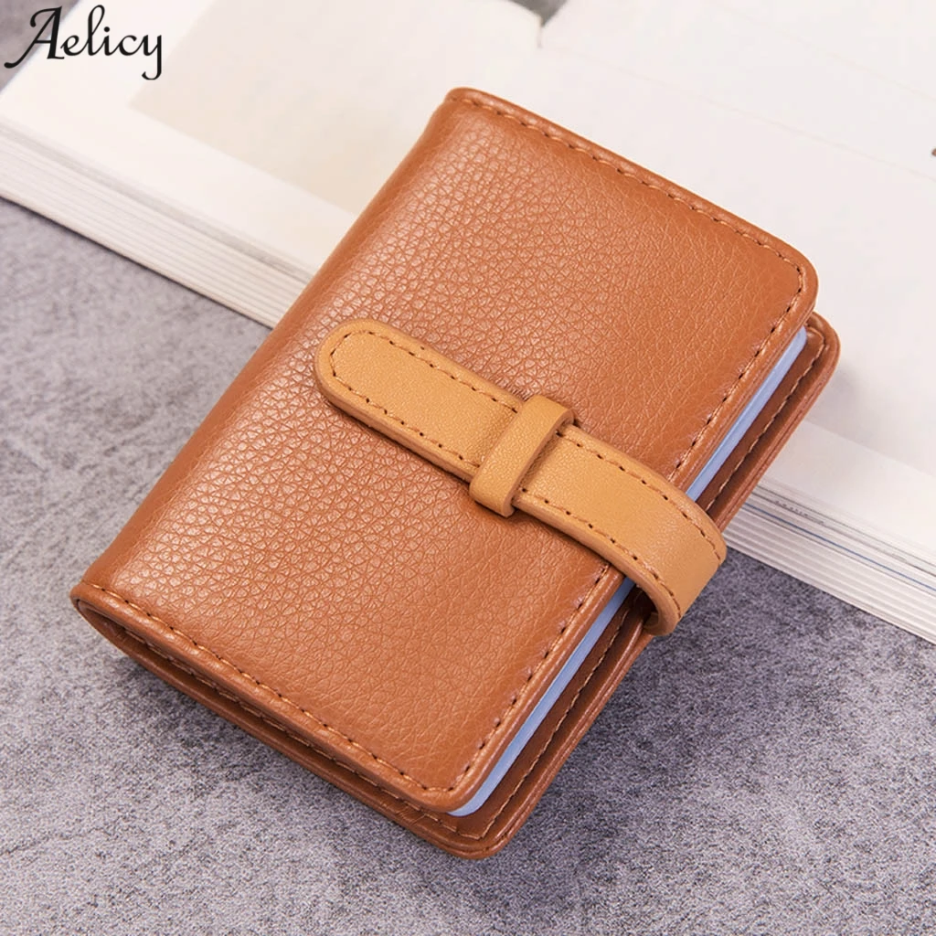 Aelicy унисекс простой чехол для карт однотонный мягкий кожаный держатель