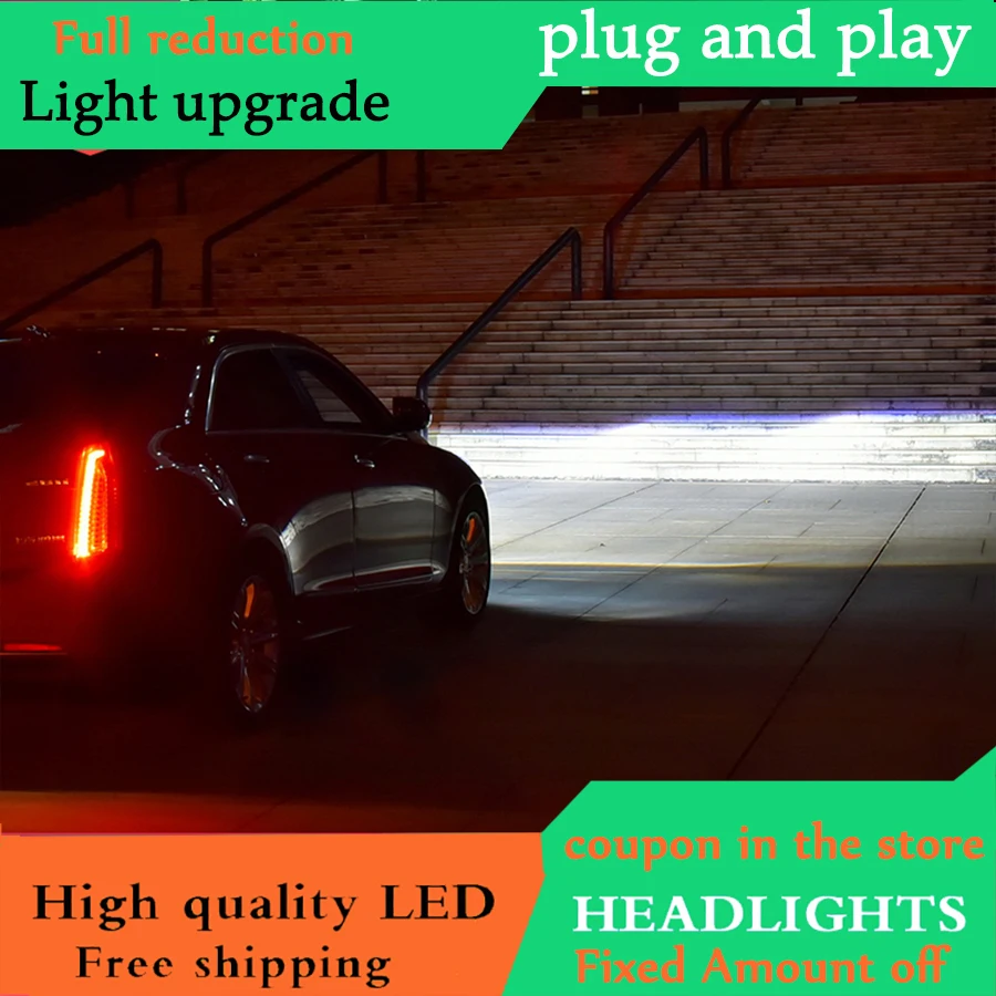 DY_L Head Lamp for Cadillac ATSL headlights 2014-217 LED Headlights ATS DRL Lens Double Beam Xenon bi xenon lens | Автомобили и