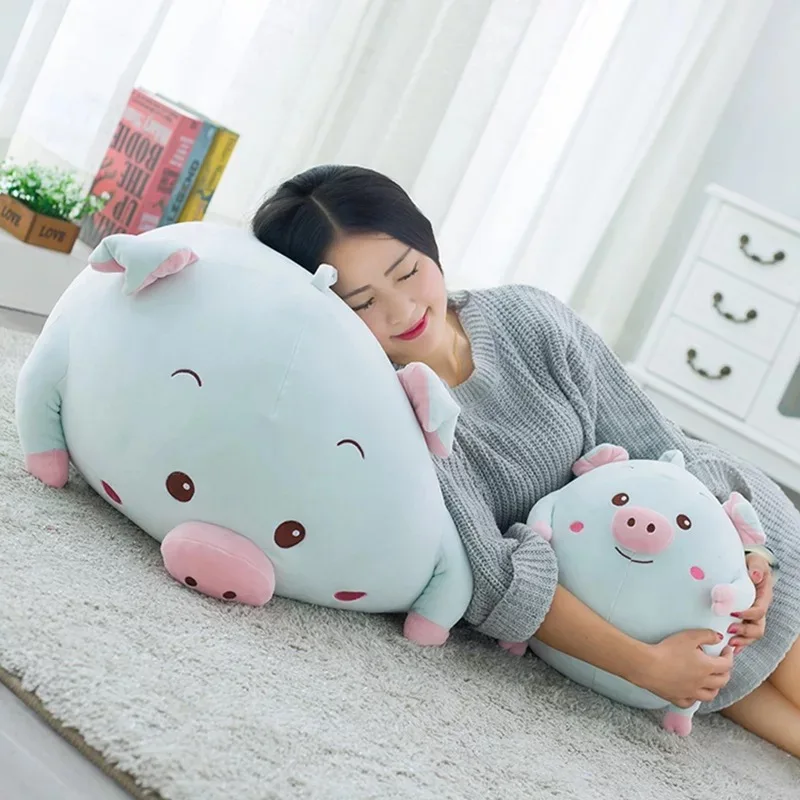 Kawaii мягкая синяя игрушка поросенок плюшевые игрушки кукла 30-55 см свинья животных