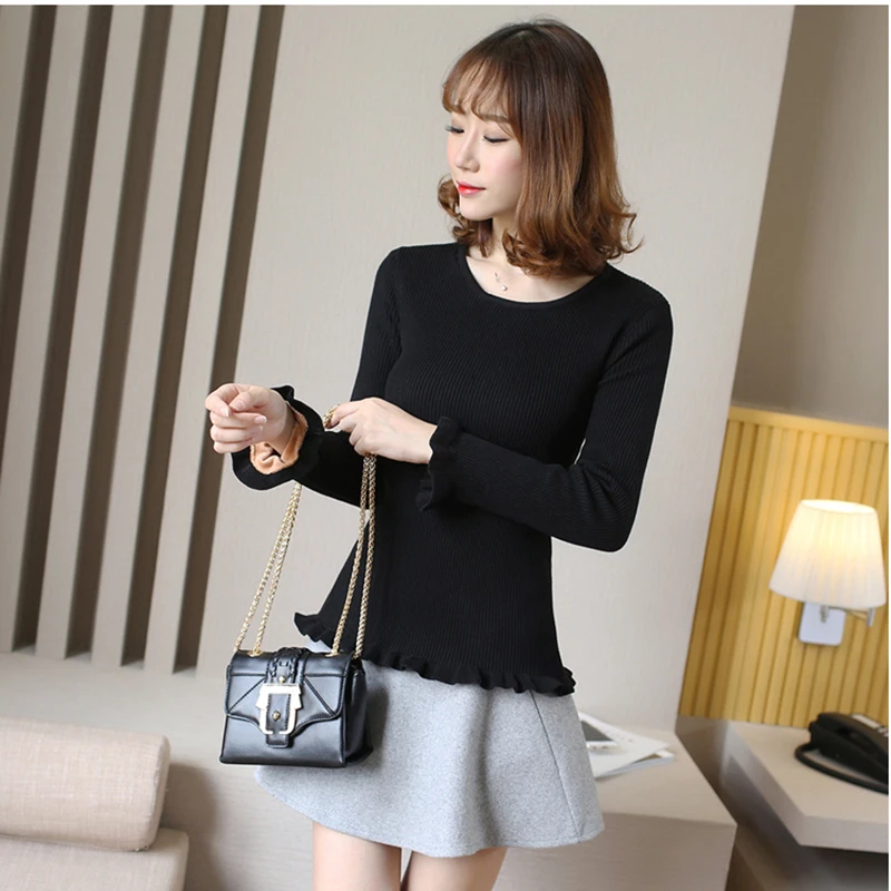 Плюс бархат утолщение пуловер свитер 2017 новые модели женщин культивируя