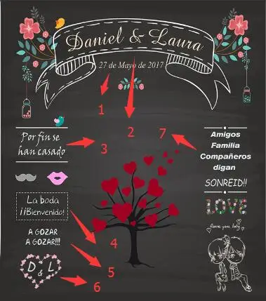 VinylBDS Wedding Backdrops Blackboard for Photo Studio Background Photography Customise size made fotostudio photocall | Электроника
