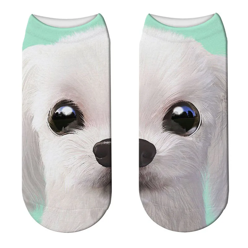 Модные милые носки с мультяшными 3D собаками и животными женские теплые хлопковые