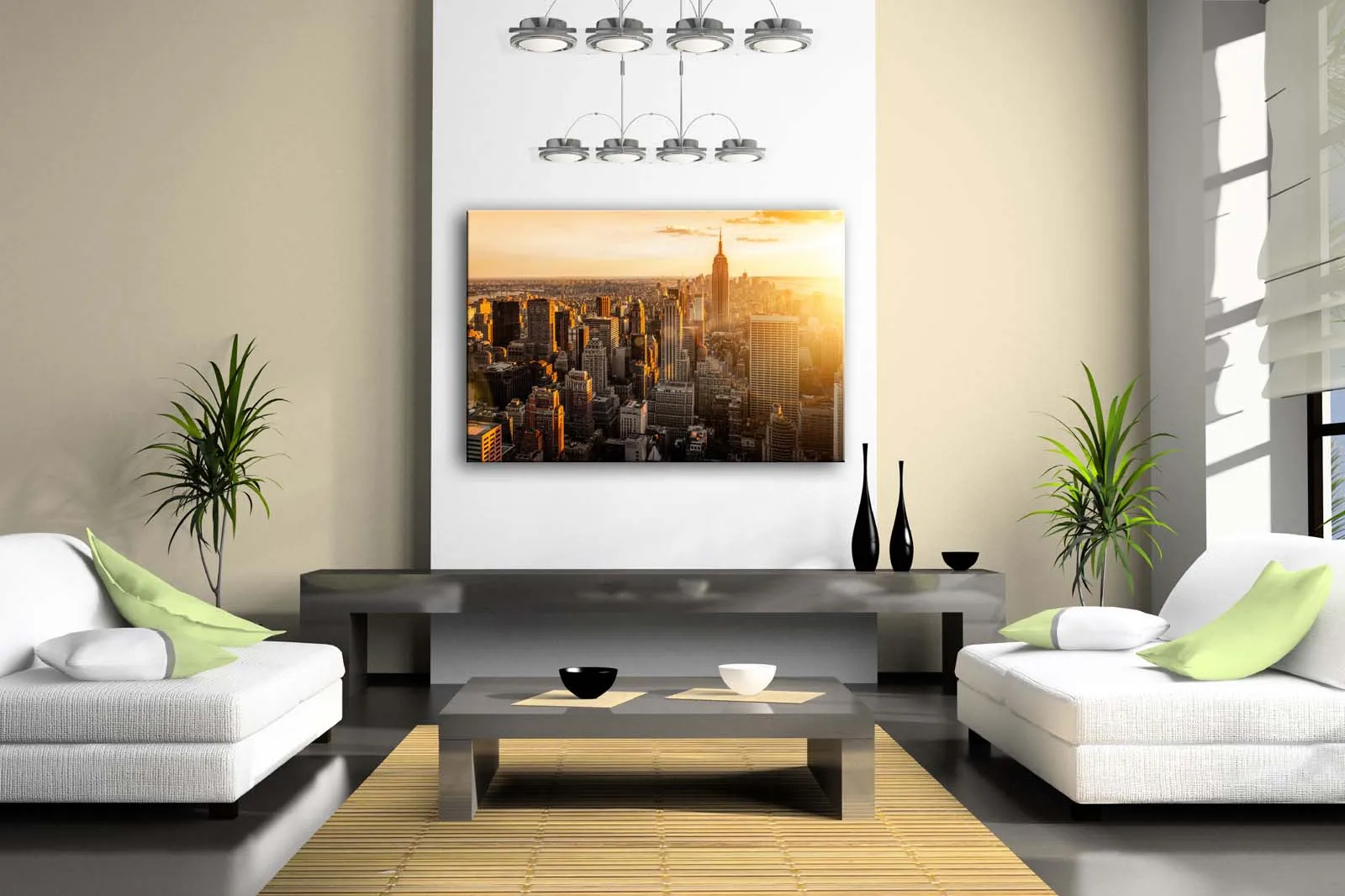 Без рамки настенные художественные картины небо высокие здания Нью Йорк холст