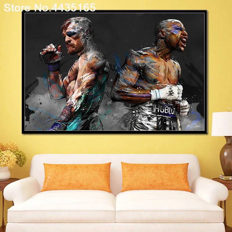 Conor McGregor плакат UFC мотивационные боксерские спортивные плакаты и принты настенные художественные картины Картина на холсте, украшение для дома - Цвет: Оранжевый