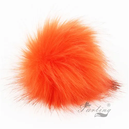 Orange Меховые DIY 1 шт. 10 см/3,9 дюйма искусственные помпоны из лисьего меха для вязания шапок аксессуары цепочки для ключей Аксессуары Шарф помпоны - Цвет: Orange