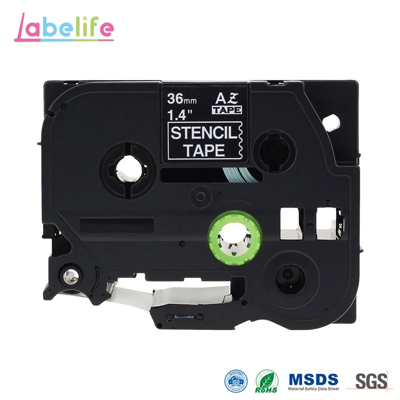 

Labelife трафаретная лента STE-161 STE161 черный 36 мм для принтера Brother P-touch PT-3600 PT-9200DX PT-9200PC PT-9500PC