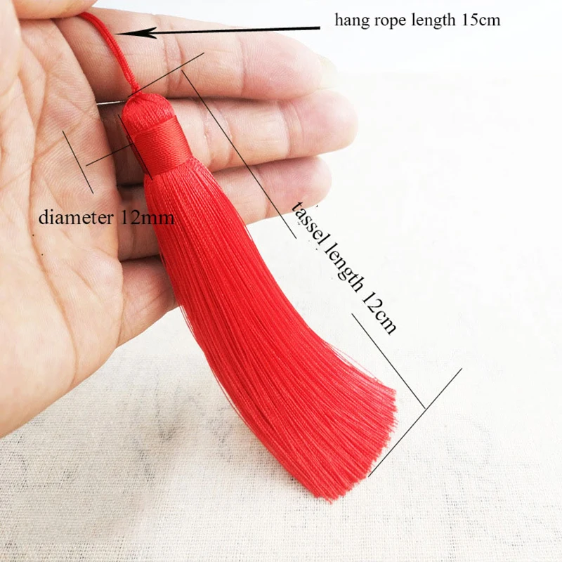 Customizable 12cm Polyester tassels with Hanging ring silk sewing bang tassel trim decorative key for Pendant home Decor | Дом и сад