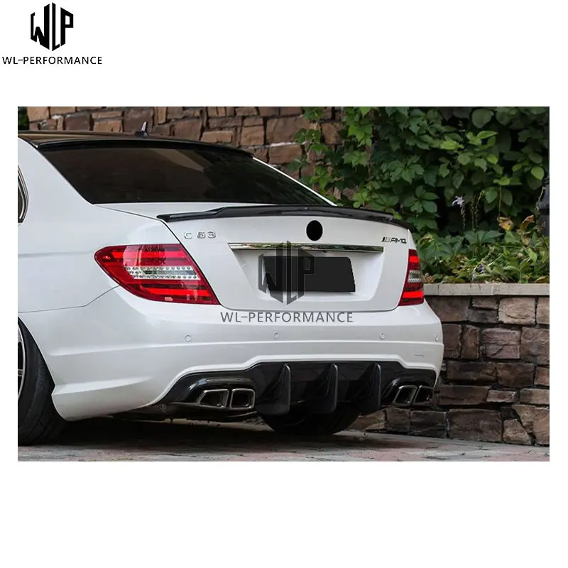 C Класс углеродного волокна задние крылья багажник спойлер для губ автомобильный