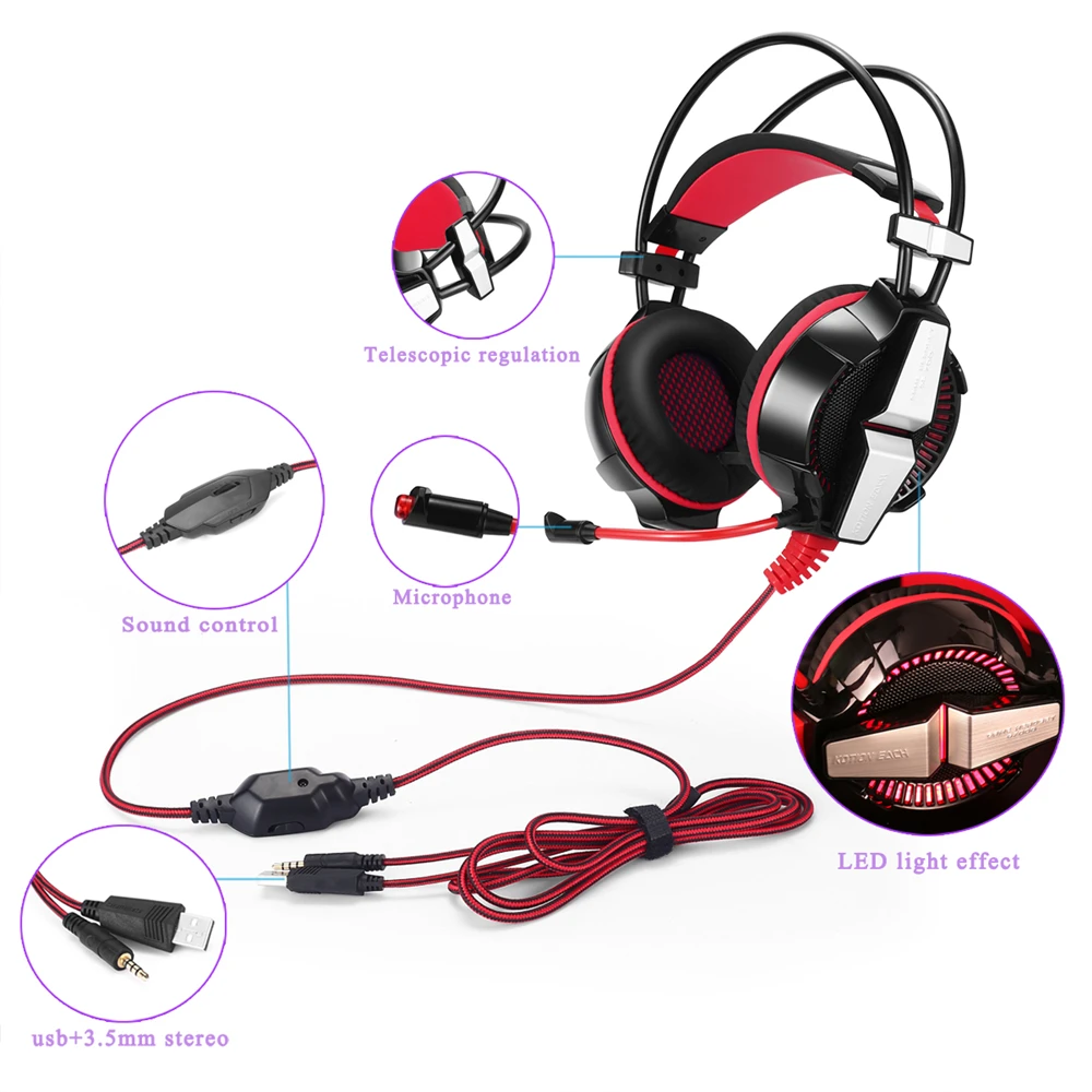 Игровые наушники KOTION GS700 игровая гарнитура игровые с микрофоном для PS4 планшетный