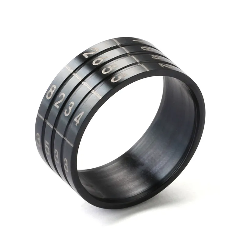 Мужское Винтажное кольцо Nuncad черное из нержавеющей стали с четырехслойным