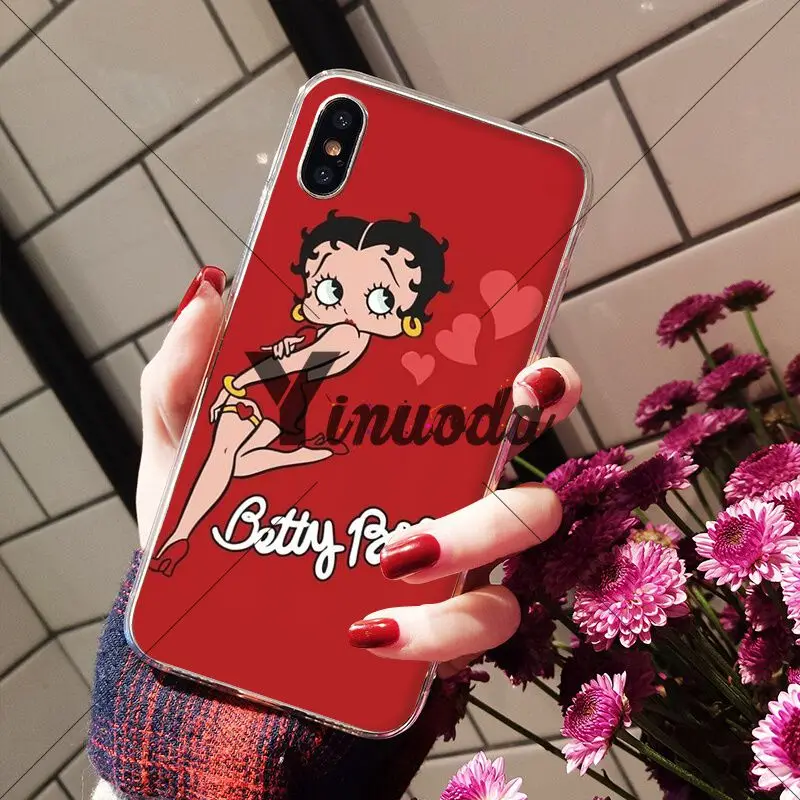 Yinuoda милый чехол для телефона с рисунком Бетти Буп DIY iPhone 6S 6plus 7 7plus 8 8Plus X Xs MAX 5 5S XR |