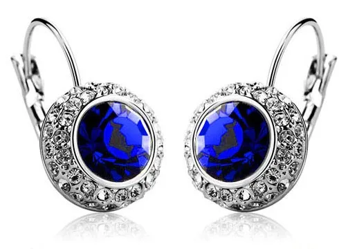 Круглые вечерние Ги клипсы с австрийским кристаллом|earrings fashion|circle crystalqueen earrings |