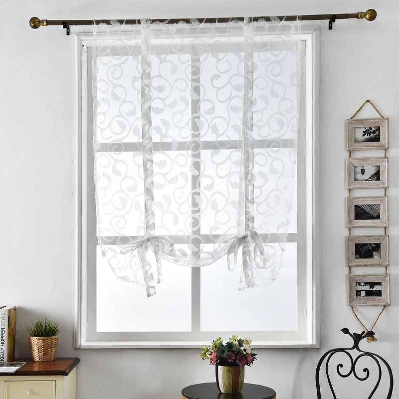 Кухонные короткие занавески прозрачные Занавески белые оконные для двери