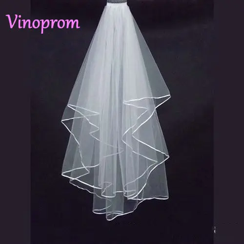 

Ribbon Edge Tulle Wedding Bridal Veil Wedding Accessories véu de noiva longo