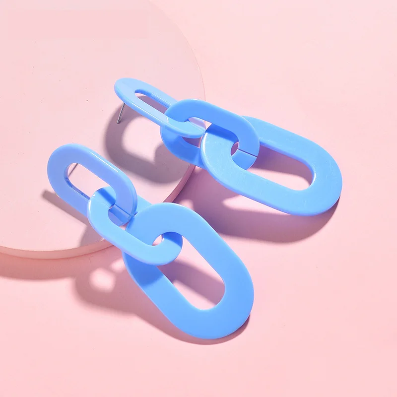 Модные модные большие овальные акриловые серьги овальной формы с пластиковой