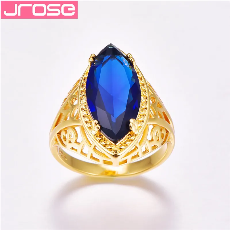 Модные Классические кольца JROSE золотого цвета из стерлингового серебра для